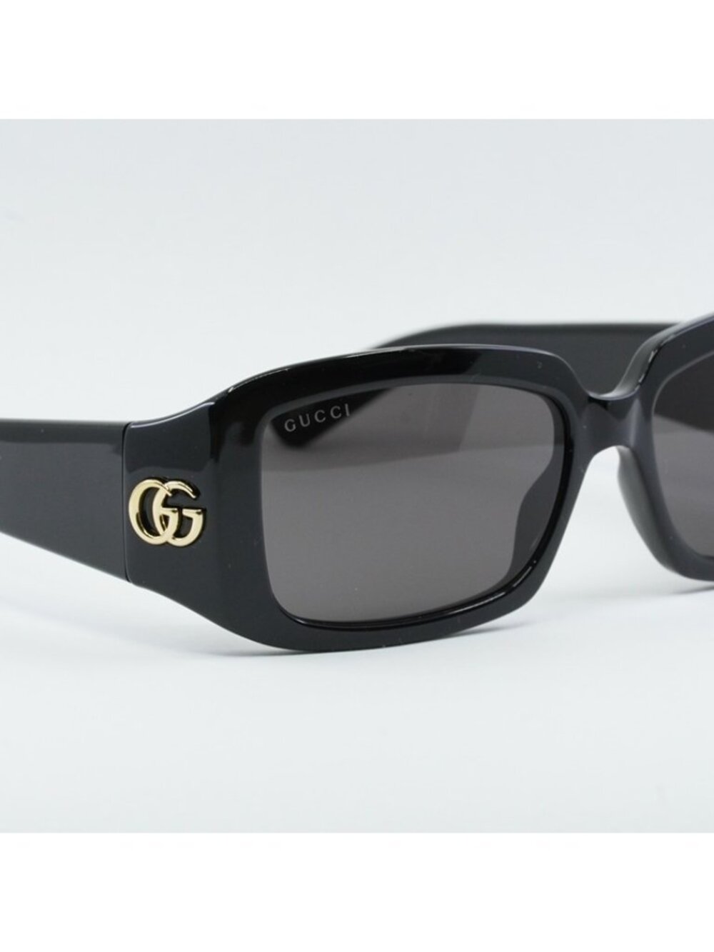 Gucci GG1403S 001 Women Sunglasses Black Rectangle Frame, Grey Lenses - Picture 11 of 12
